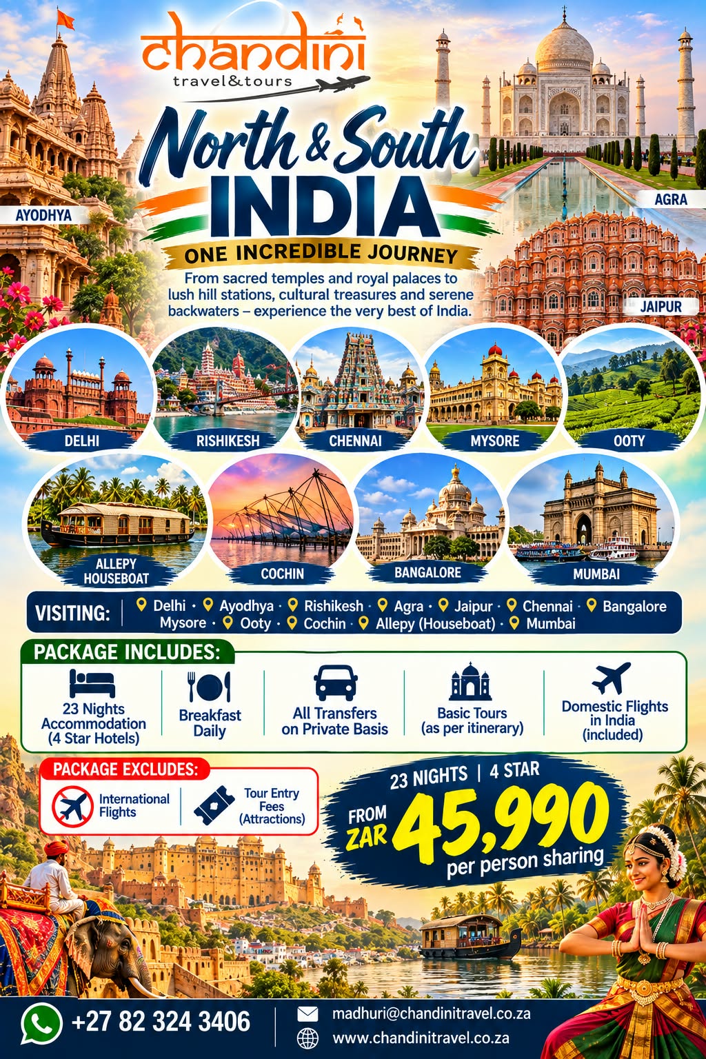 North &amp; South India – 23 Nights, 4 Star Holiday Package